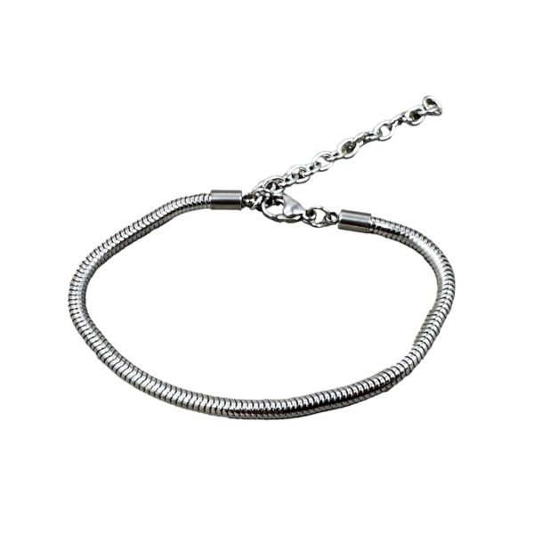 Pulsera Inflada Gruesa Plateada