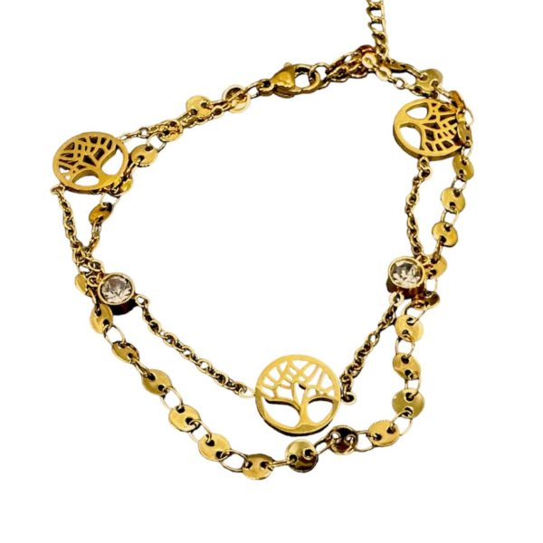 Pulsera doble árbol de la vida y Brillitos ✨