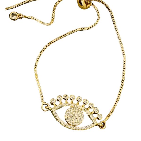 Pulsera ojito y pestañas zirconias