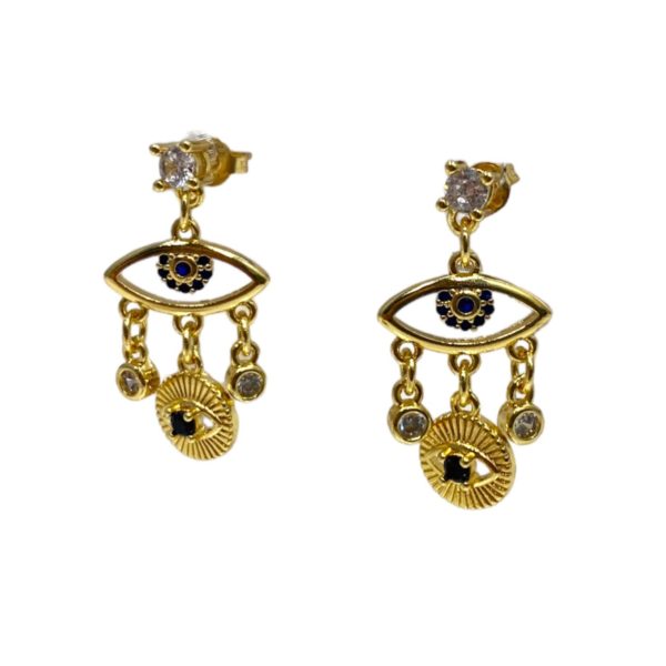 Aretes Ojitos doble y brillitos