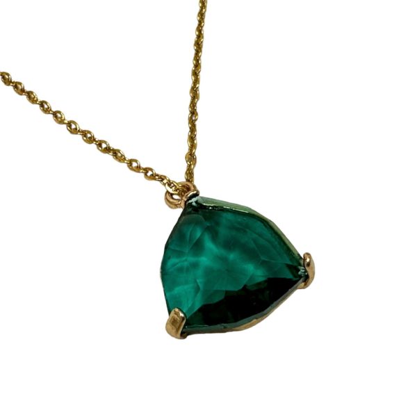 Collar dije cristal verde triangular