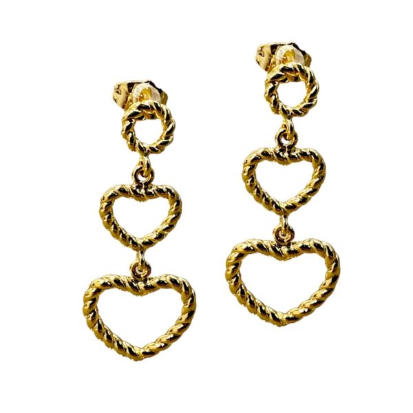 Aretes colgantes Corazones Cuerda
