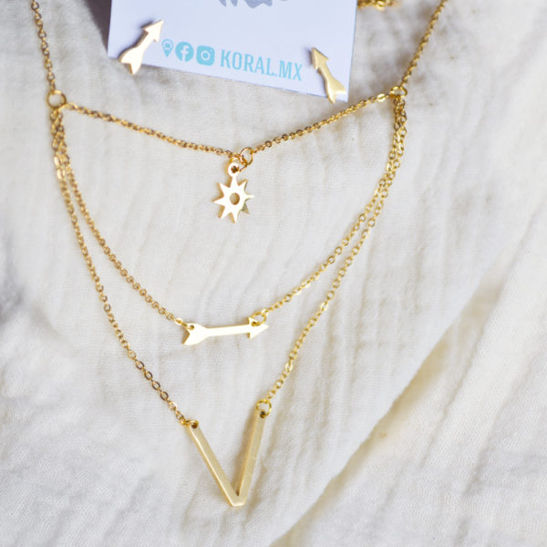 Juego de Collar y Aretes Flechas