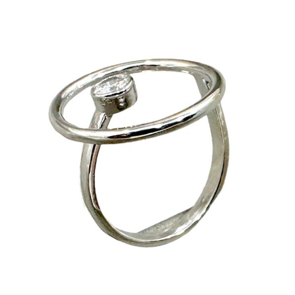 Anillo Círculo y zirconia