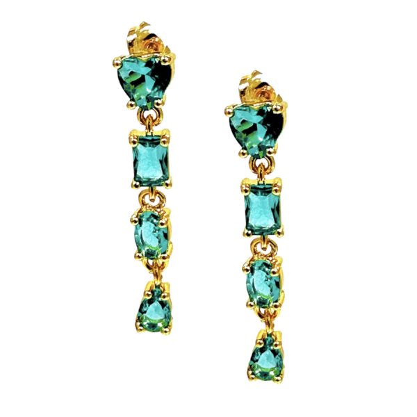 Aretes cristales colgantes Aqua