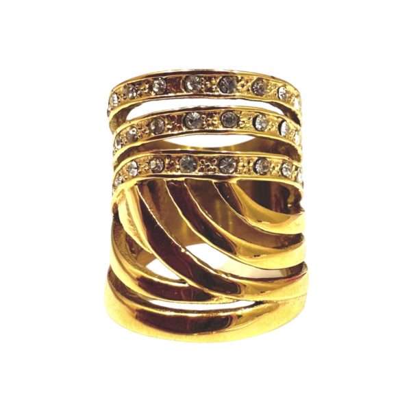Anillo Ondas y Zirconias - Talla 7