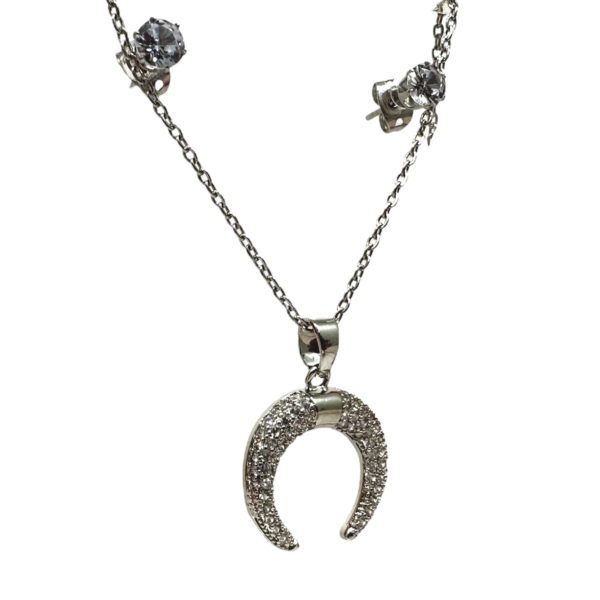 Juego Collar luna y zirconias