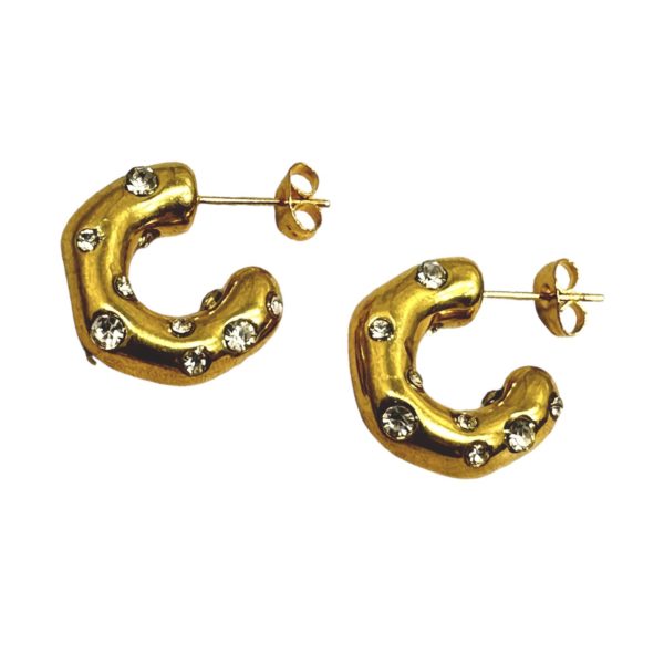 Aretes en u con zirconias