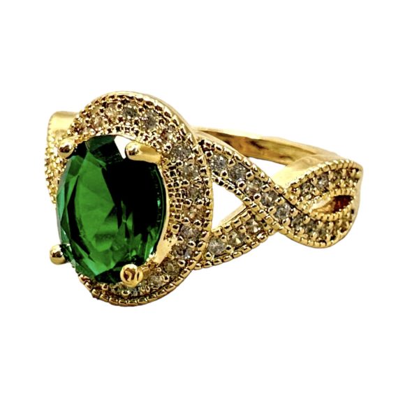 Anillo Princess tipo esmeralda - Talla 8