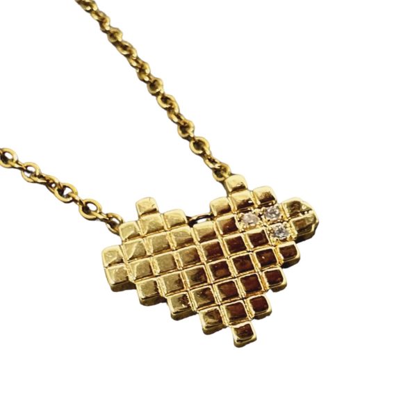 Collar dije Corazón ❣️Pixels y zirconias ✨