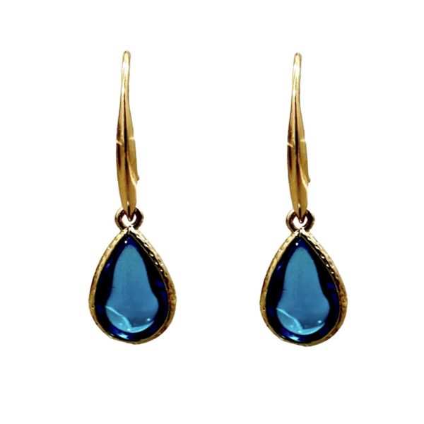 Aretes Cristal gota aqua