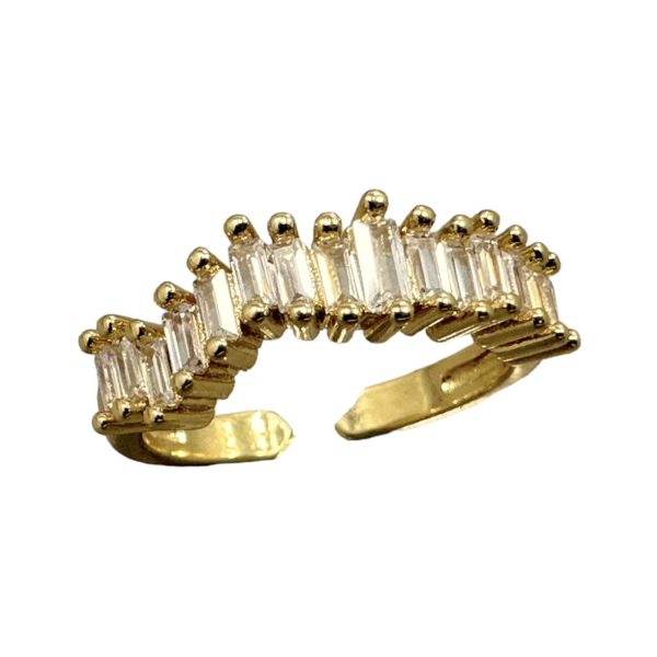 Anillo zigzag zirconias - Ajustable