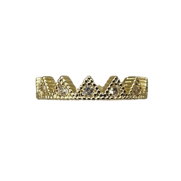 Anillo corona triángulos zirconias