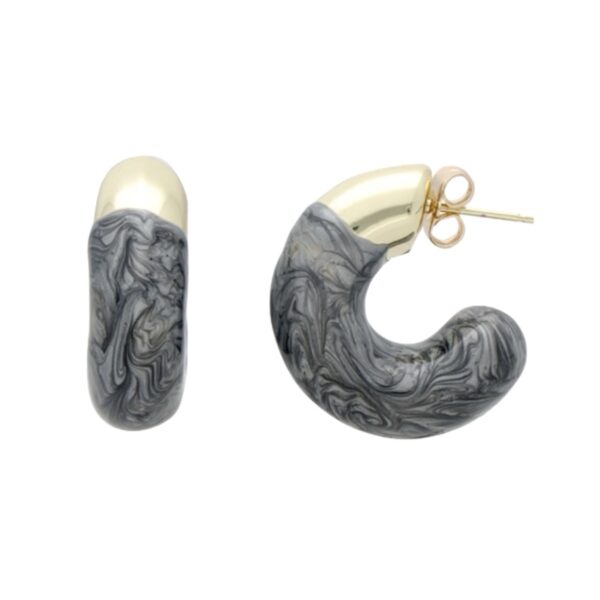Arete Chunky con color en resina Gris