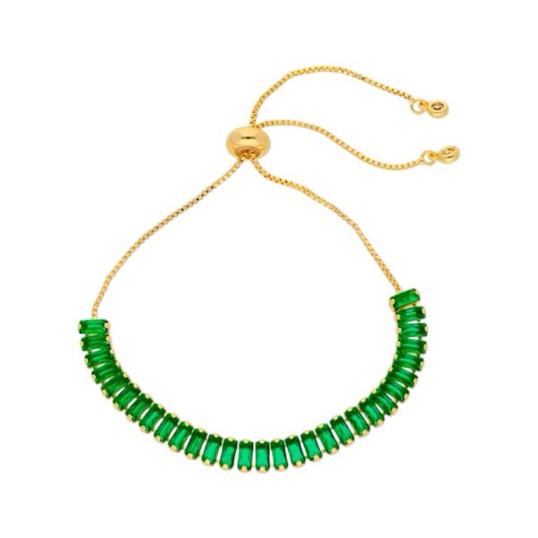 Pulsera Cristales Verdes rectangulares