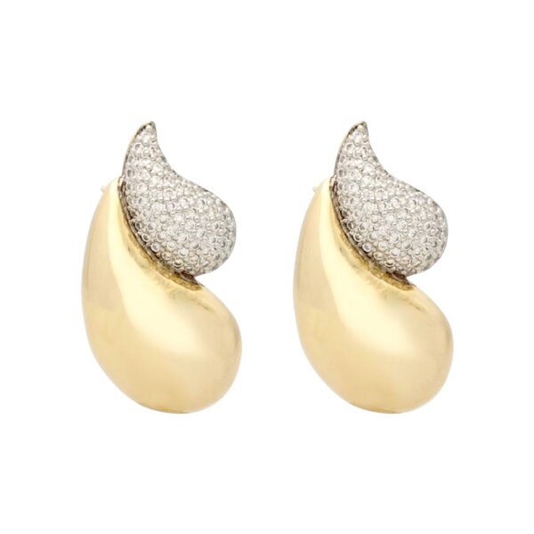 Arete gota doble bicolor