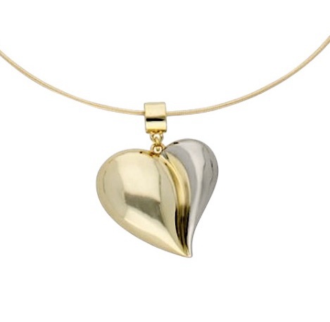 Gargantilla dije corazón chunky bicolor
