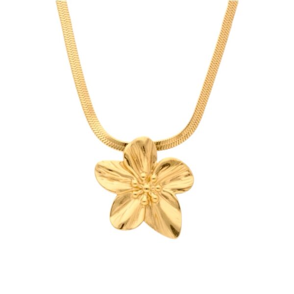 Collar flor cadena planchada