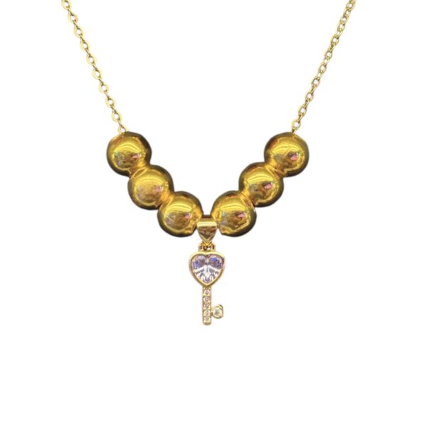 Collar llave corazón cristal