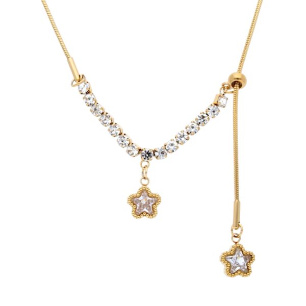 Collar de estrellas con colgante largo ajustable