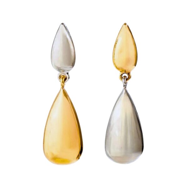 Aretes doble gota - bicolor