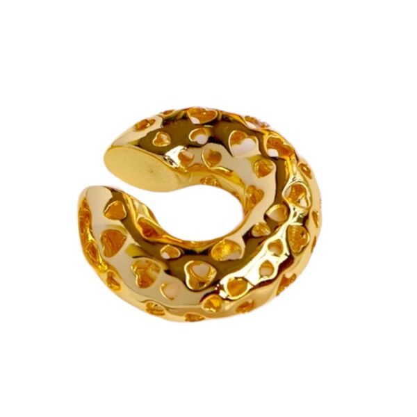 Ear cuff chunky corazones calados
