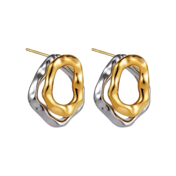 Aretes bicolor ondas (3 en 1)