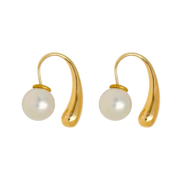 Aretes frente gota perla por detrás