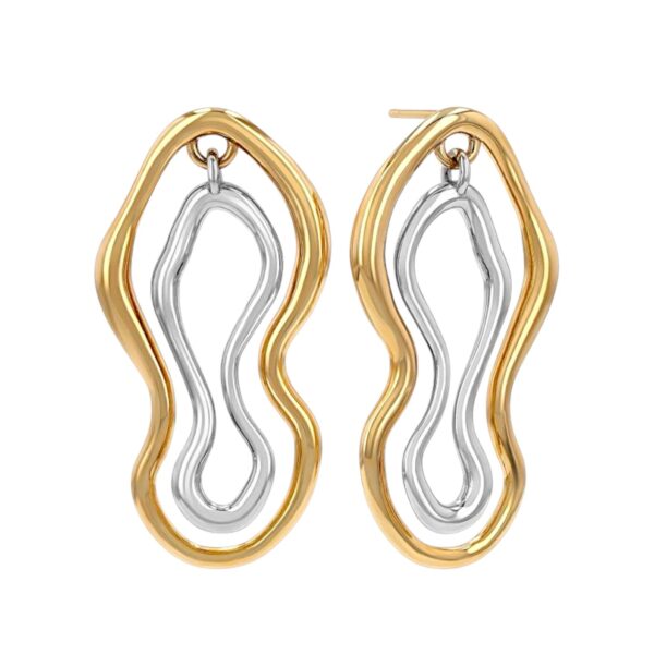 Arete doble onda irregular bicolor