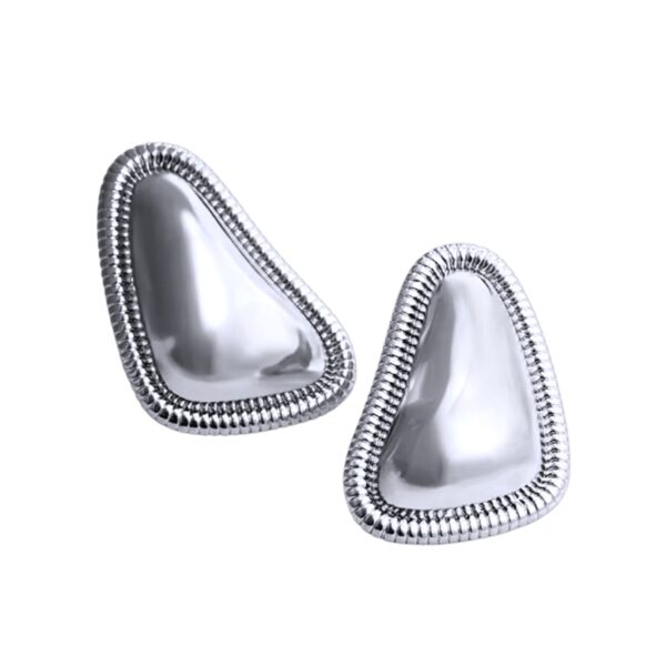 Aretes triangulo irregular Plateado