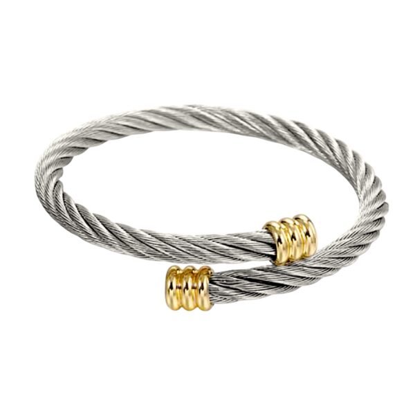 Pulsera brazalete bicolor enredado