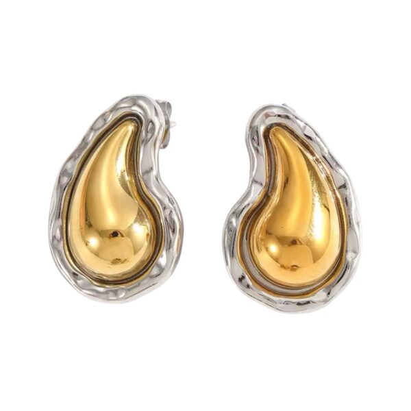 Aretes gota bicolor