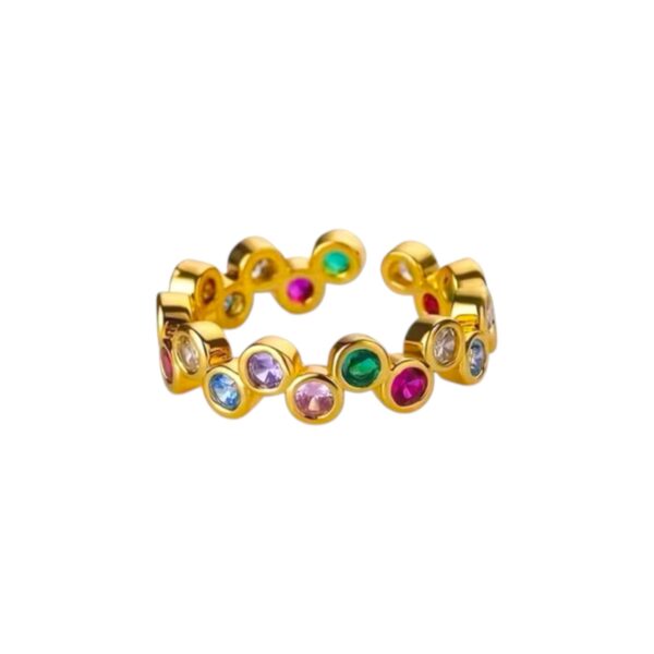 Anillo Confeti zirconias de colores
