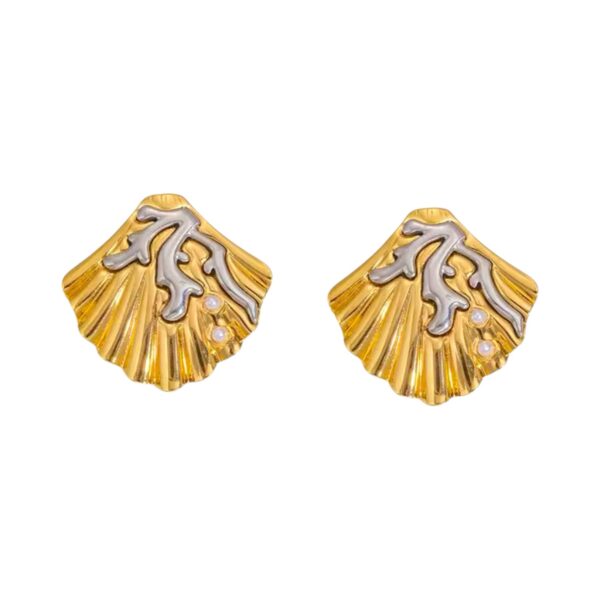 Aretes concha y coral