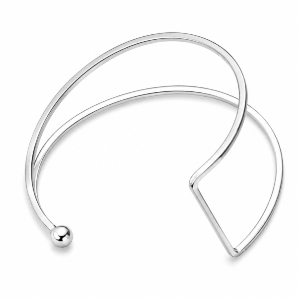 Brazalete geométrico plateado