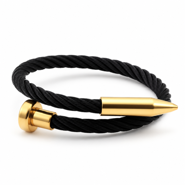 Pulsera Brazalete Acero negro - bala